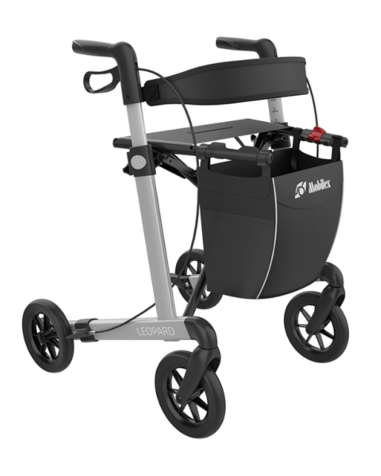 lichtgewicht rollator zilver met gratis rugband met soft banden
