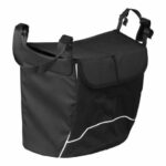 Zwarte mobilex tas met een magneetsluiting.