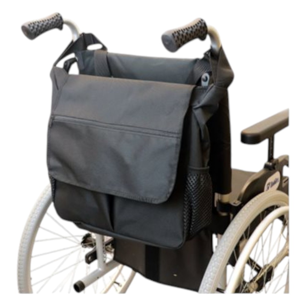 Rolstoeltas 35 x 31 x 12 cm – zwarte opbergtas voor de achterkant van de rolstoel