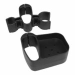 Zwarte kruk/stokhouder een set met stokhouder en beker