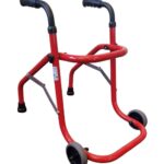 Kindersleeprollator met 2 wielen voorkant- rood