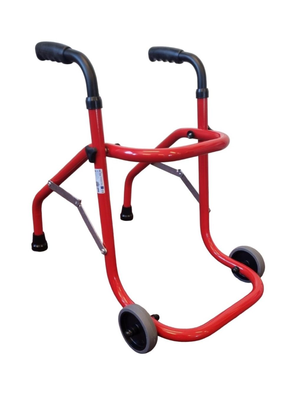 Kindersleeprollator met 2 wielen voorkant- rood