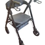 achterkant RO55ONY-XXL rollator lichtgewicht kleur zwart