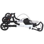 Opgevouwen Garcia wit met zwarte indoor rollator met dienblad