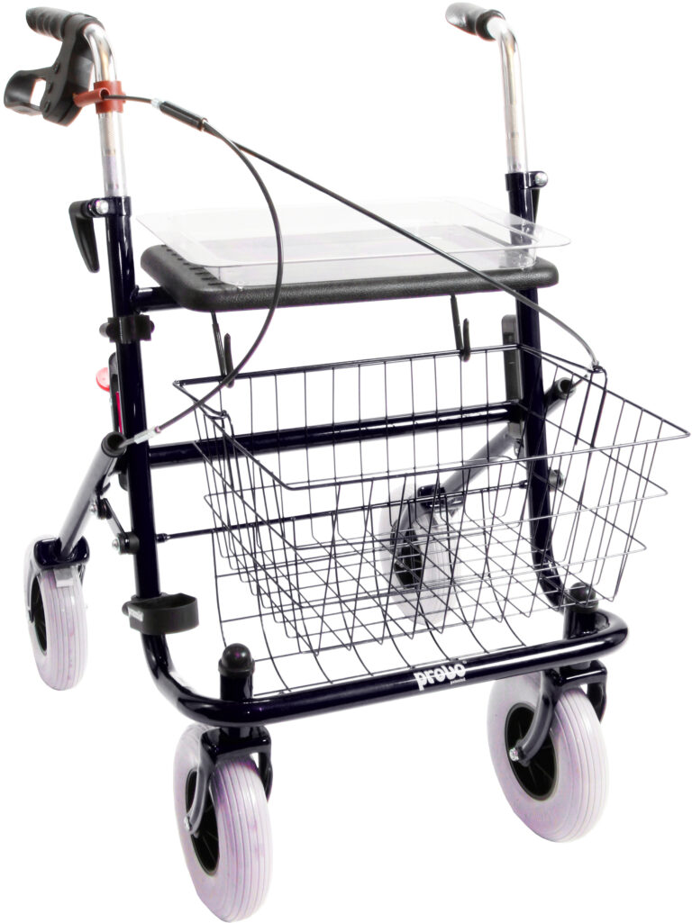 rollator met eenzijdige rem rechts kleur zwart