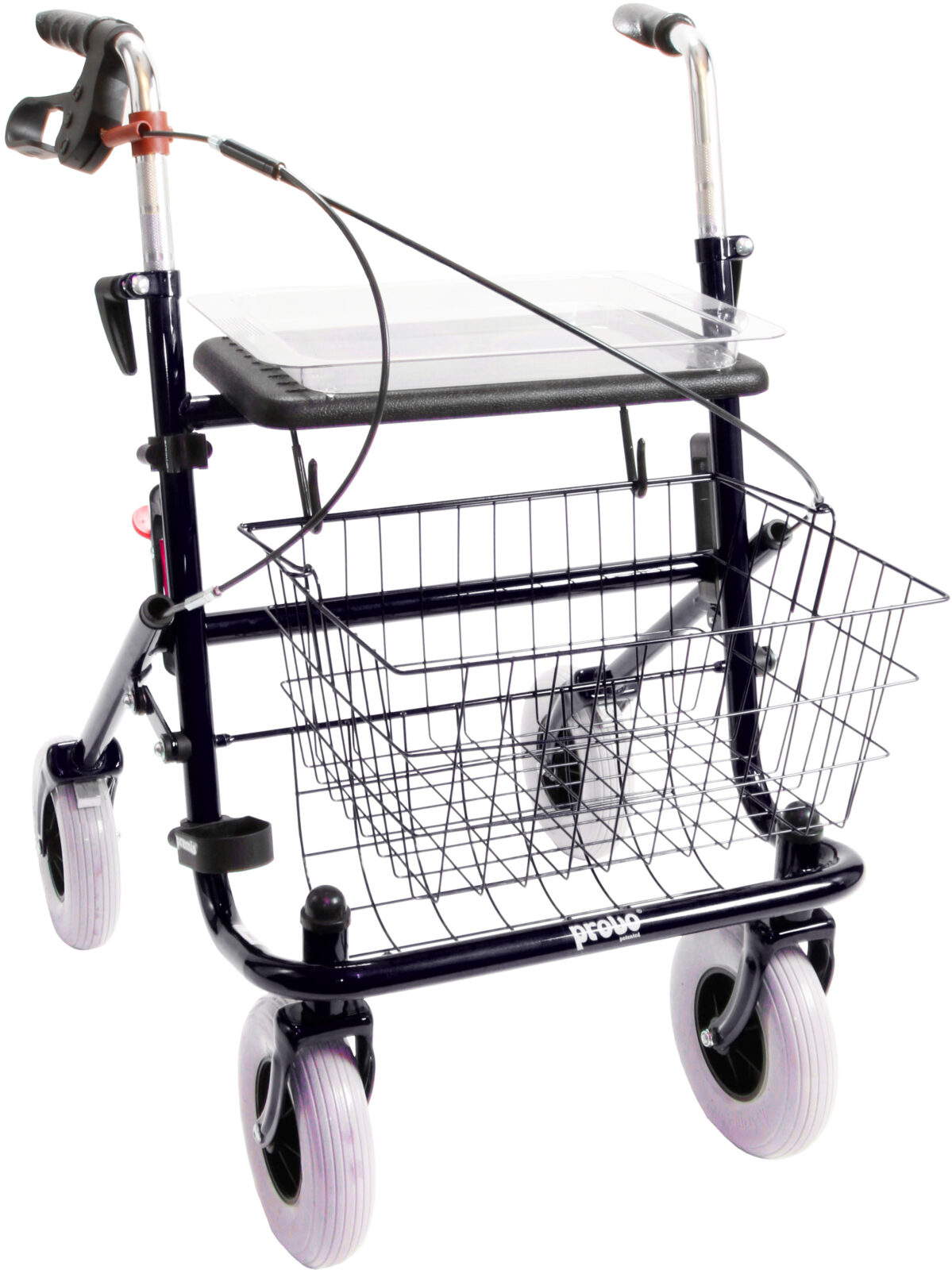 rollator met eenzijdige rem rechts kleur zwart