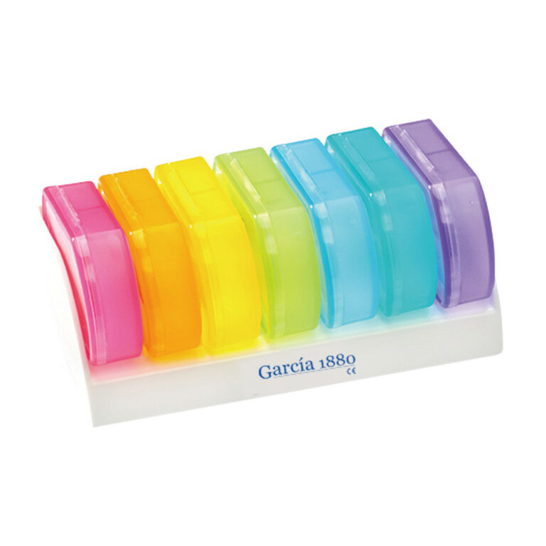 Medicijndoos regenboog kleuren 2 shots per vak