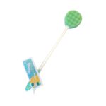 Groene badspons met lange wit/groene steel