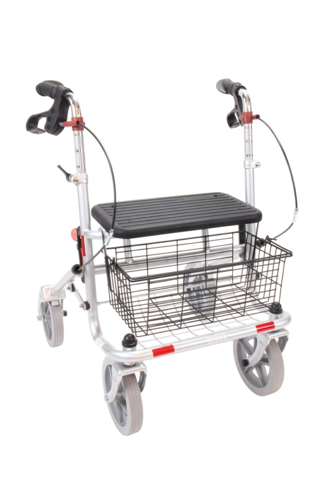 Zilverkleurige klein volwassen rollator 37 cm