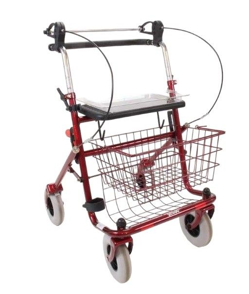 Rode provo rollator met duwbeugel boven