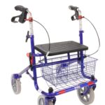 Blauwe klein volwassen rollator 43 cm