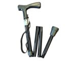 zwarte verstelbare wandelstok met T greep