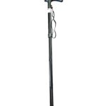 Zwarte opvouwbare wandelstok met T greep