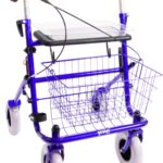 Blauwe rollator eenzijdig geremd rechts