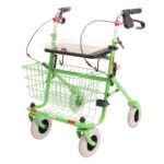Appelgroen rollator met een eenzijdige rem links