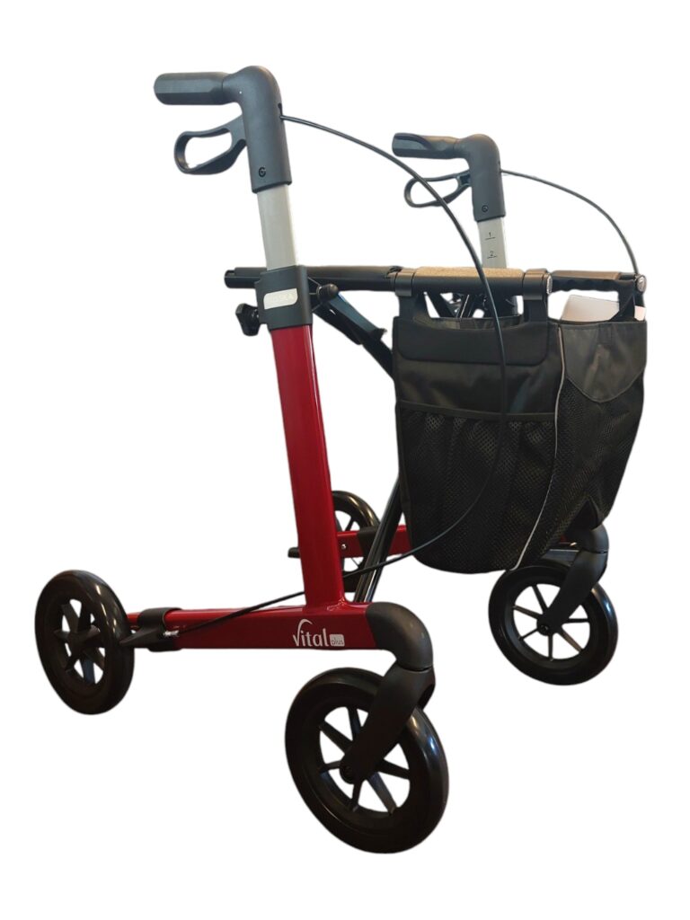 Rollator detail Russka Vital Plus kersrood - softwiel