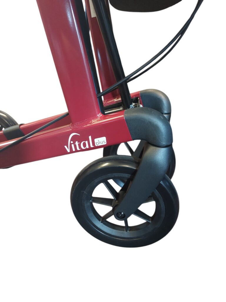 Rollator detail Russka Vital Plus kersrood - softwiel