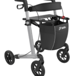 Leopard rollator eenzijdig geremd rechts/links kleur zilver