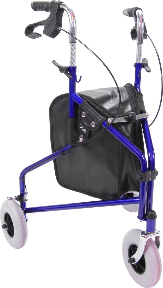 Blauwe Delta rollator met tas
