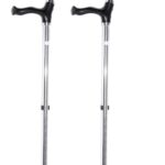 paar elleboogkrukken kleur zilver met gesloten manchet