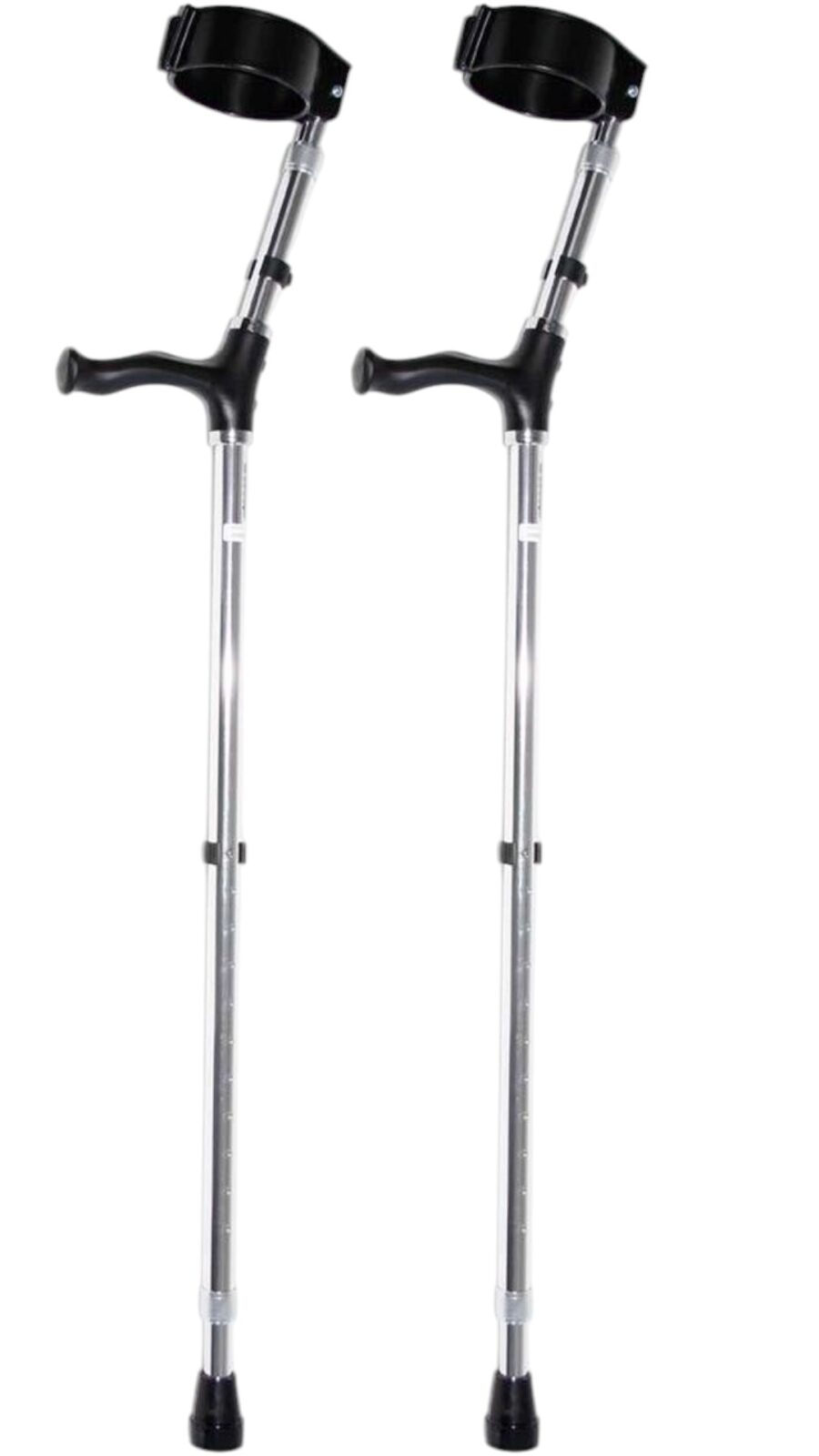 paar elleboogkrukken kleur zilver met gesloten manchet