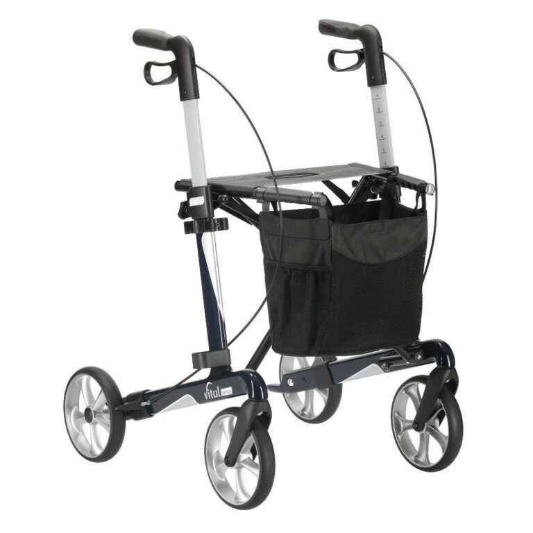 Vital Plus Carbon Rollator Zwart Design eenzijdig geremd links of rechts