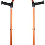 anatomische elleboogkrukken handgreep in hoek verstelbaar kleur oranje