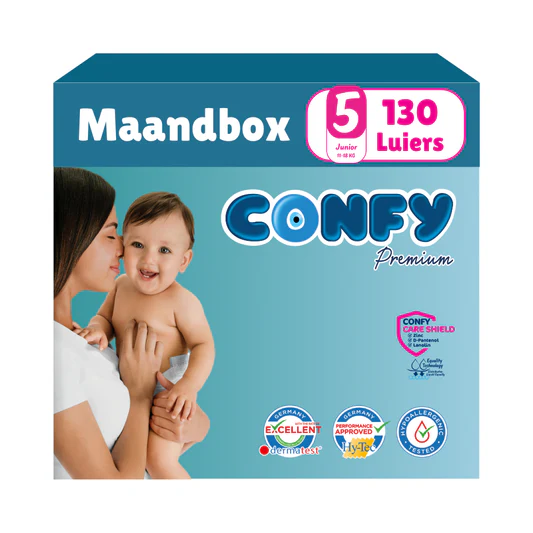 ConfyPremium-Junior Maat 5-_11kg-18kg_-130Luiers-Maandbox