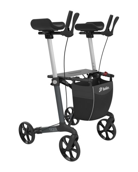 Mobilex indoor rollator met onderarmschalen kleur grijs