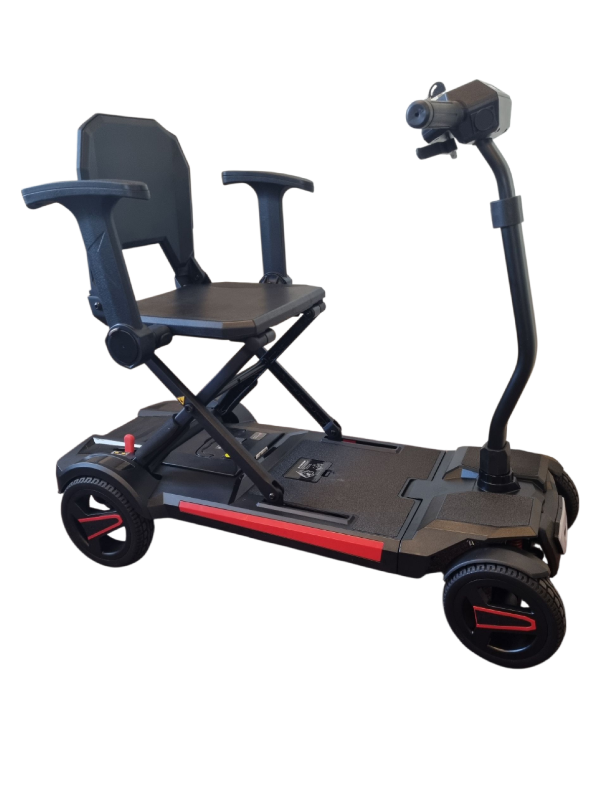 Mobility electrische scootmobiel kleur zwart met rode accenten