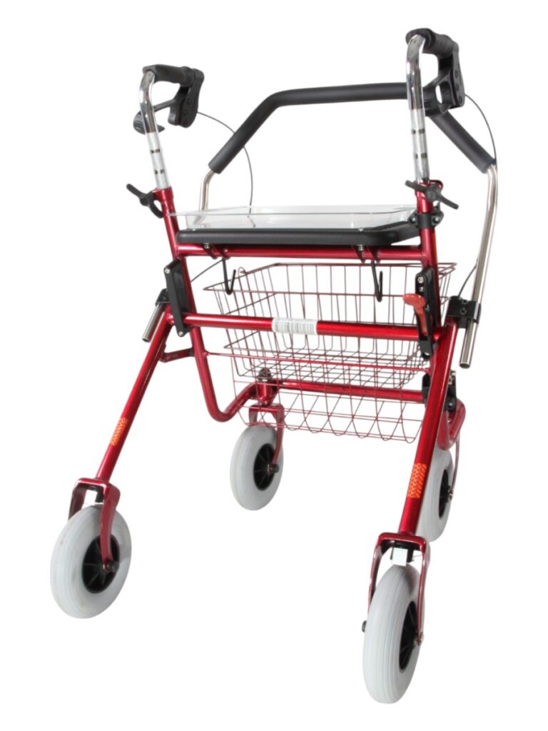 RO4RUGSPEC gemonteerd op een rollator met omgekeerde handvatten