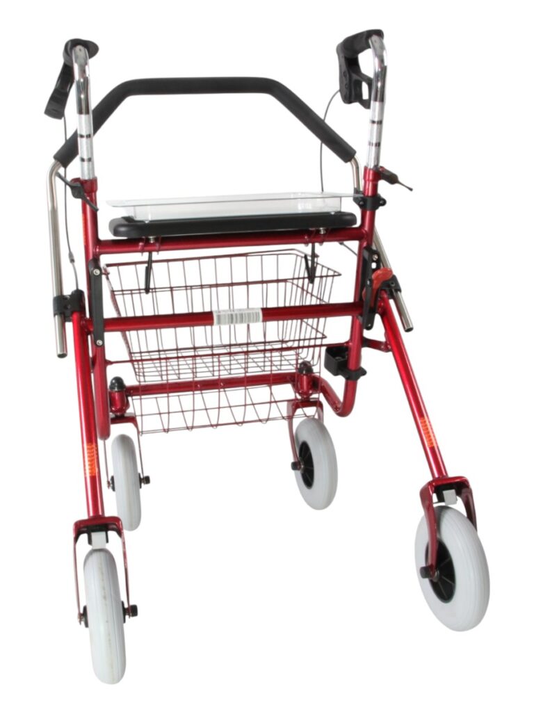 RO4RUGSPEC gemonteerd op een rollator met omgekeerde handvatten
