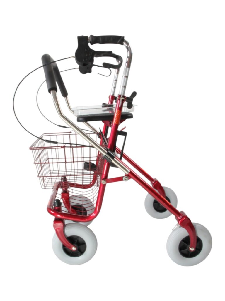 RO4RUGSPEC gemonteerd op een rollator met omgekeerde handvatten