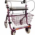 Rollator duwbeugel met stang onder - Paars