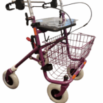 Rollator duwbeugel met stang onder - Paars