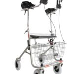 Titanium kleurige rollator met onderarmschalen