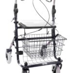 rollator met opklapbare duwbeugel kleur zwart