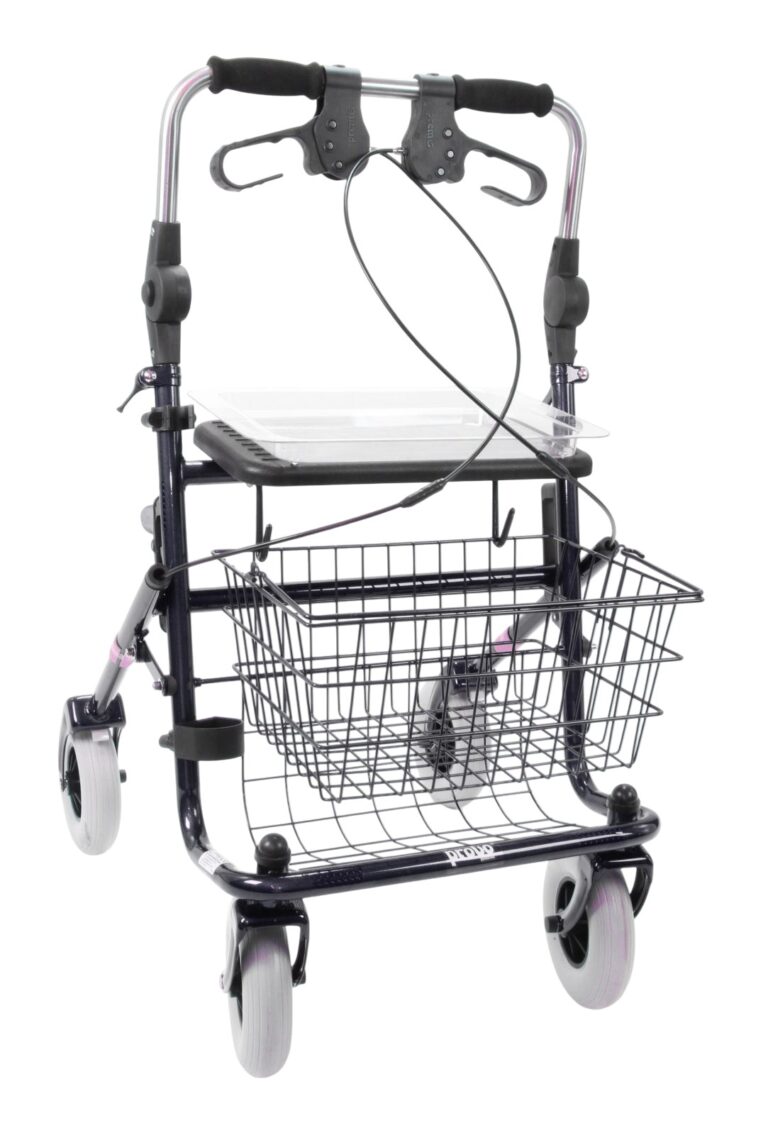 rollator met opklapbare duwbeugel kleur zwart