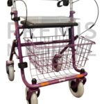 Rollator duwbeugel met stang onder - Paars