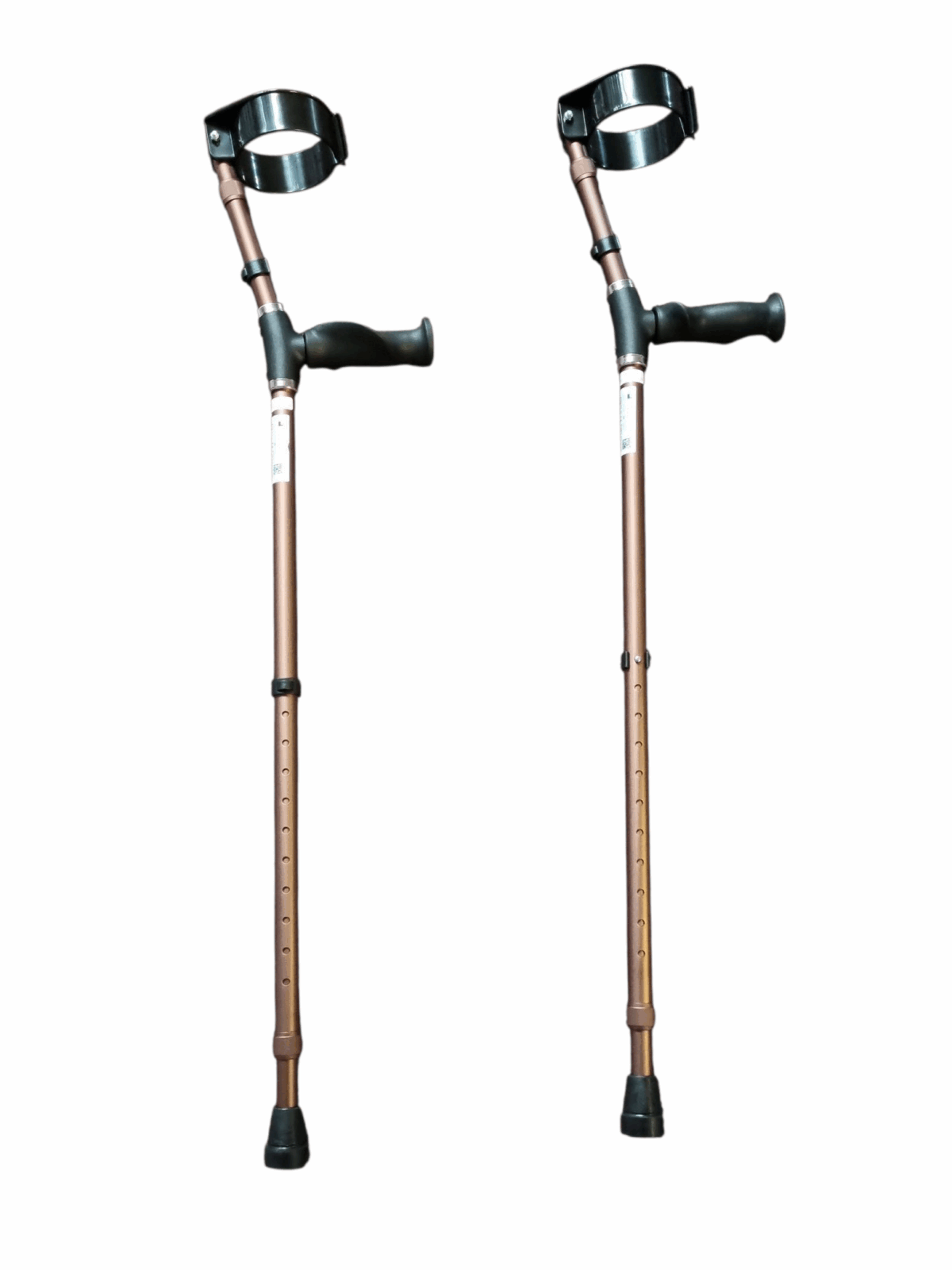 Elleboogkrukken met gesloten manchet kleur brons