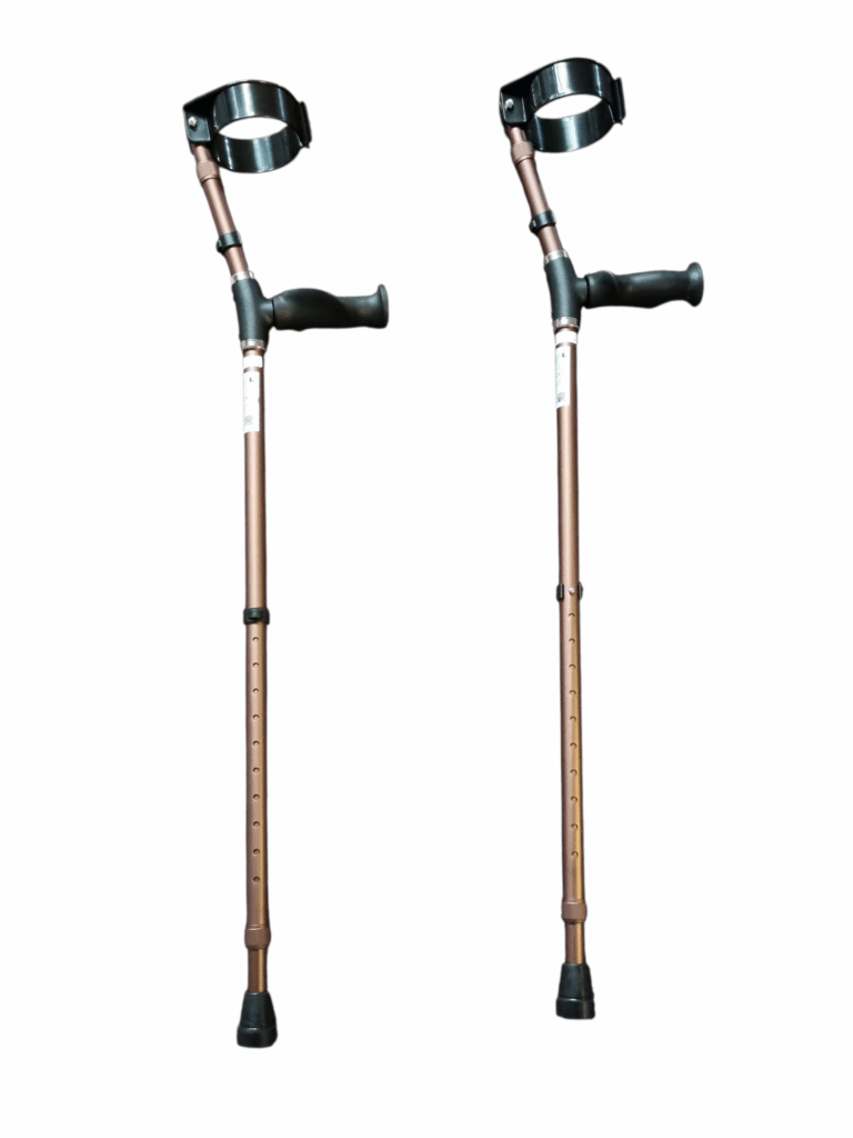 Elleboogkrukken met gesloten manchet kleur brons