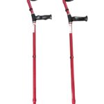 Ellebogkrukken met verstelbare handvaten kleur rood