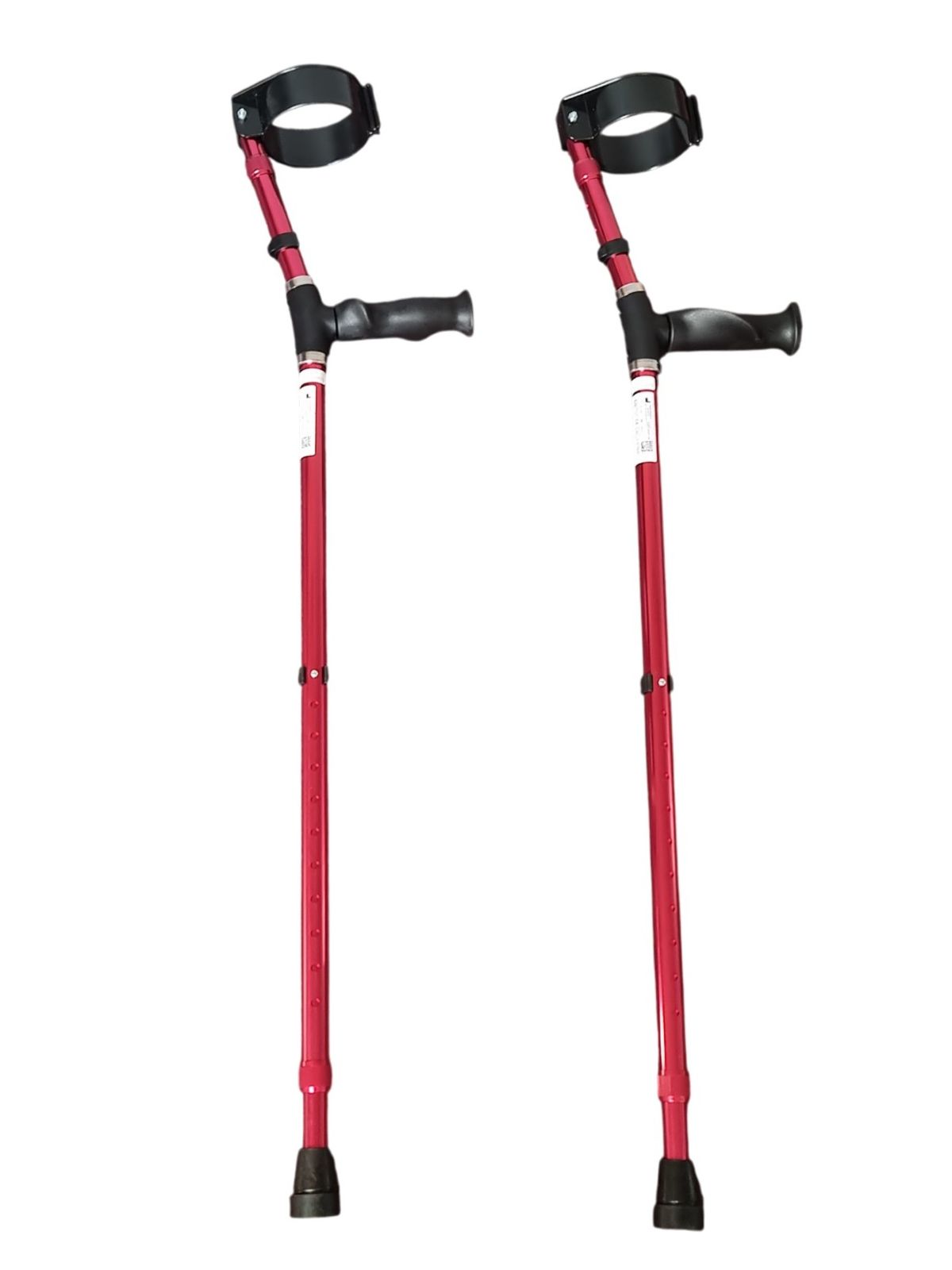 Ellebogkrukken met verstelbare handvaten kleur rood