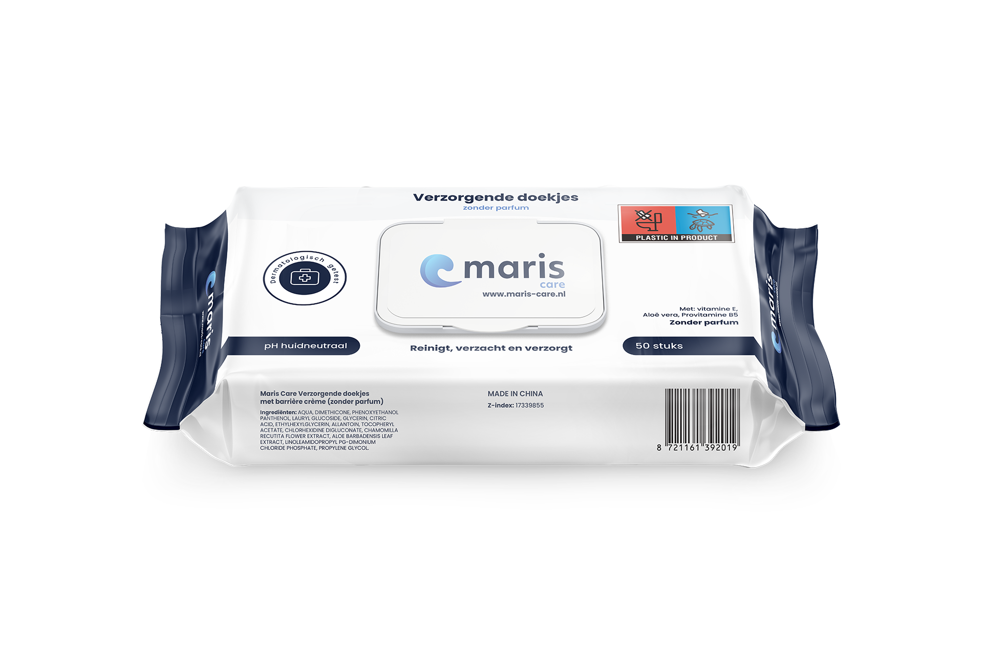 Maris verzorgende doekjes zonder parfum per pak 50 stuks