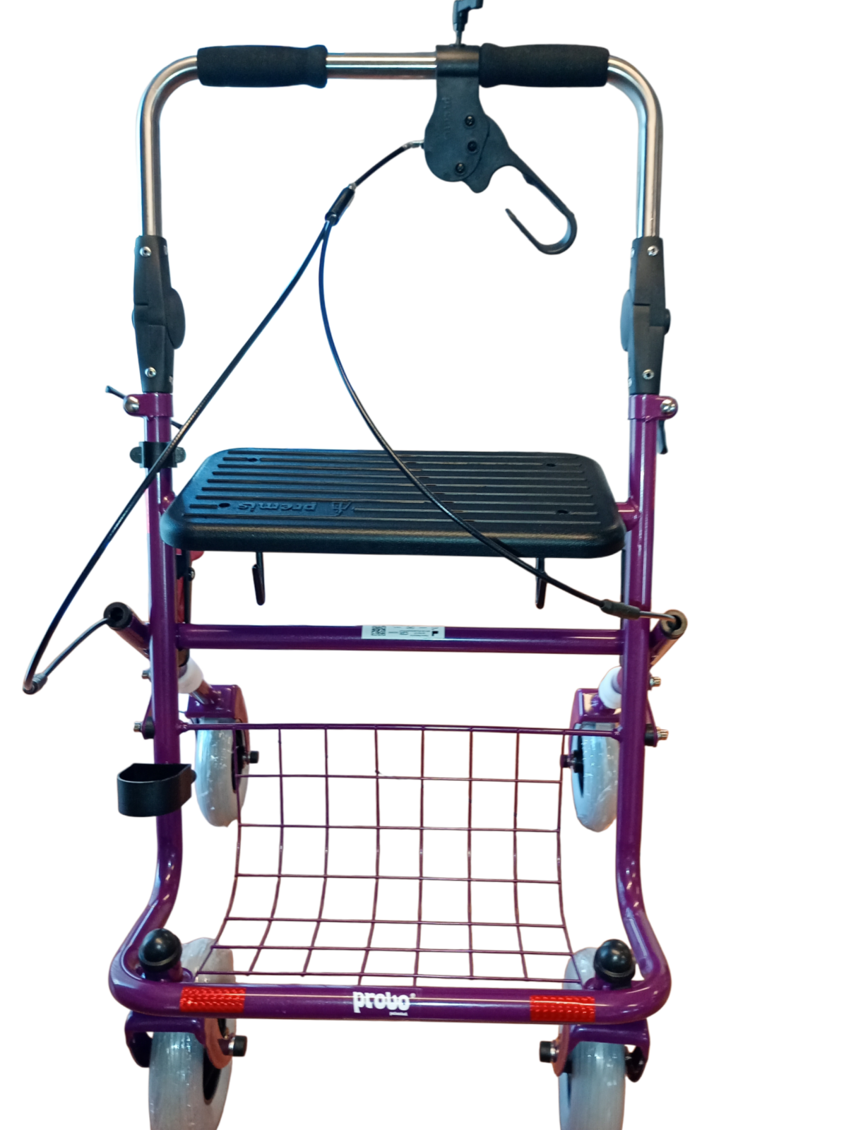 Rollator paars opklapbare duwbeugel