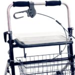bovenkant van rollator met duwbeugel eenzijdige rem rechts