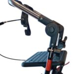 Zwarte rollator met opklapbare duwbeugel eenzijdige rem rechts