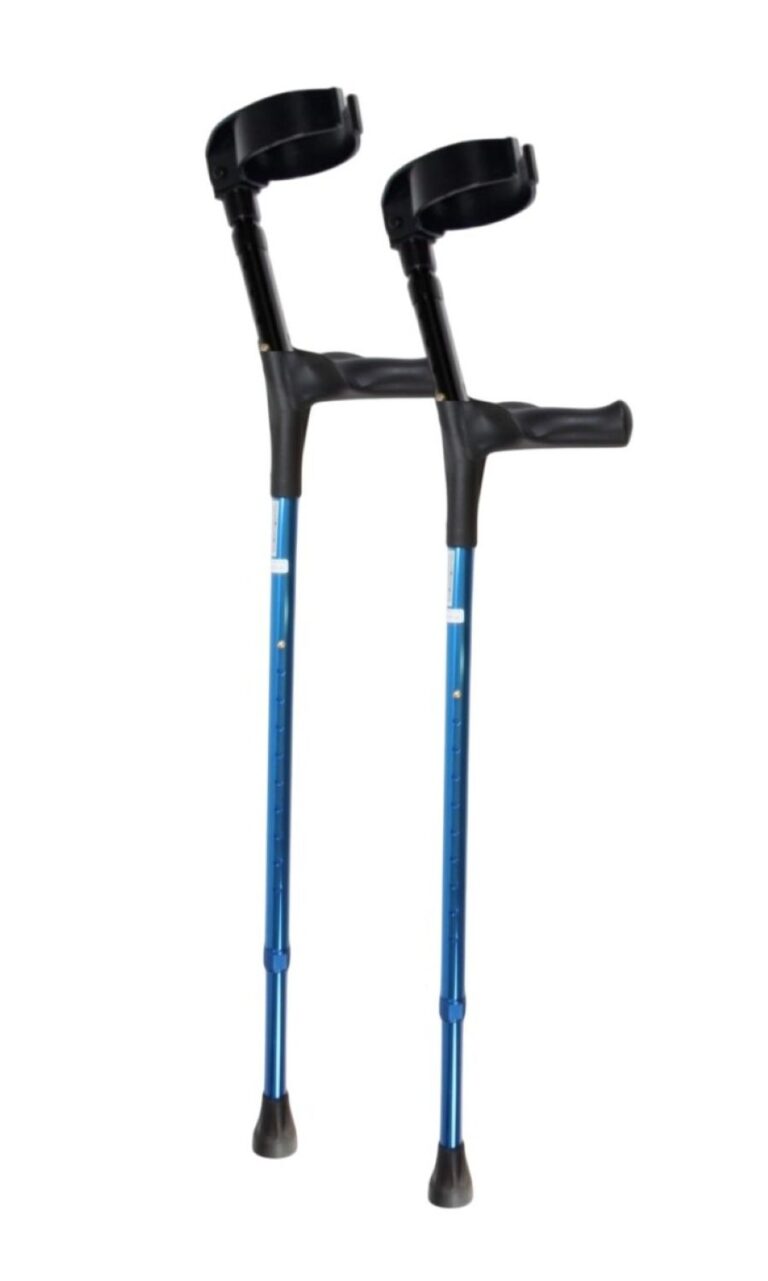 elleboogkrukken kleur blauw met zwarte bovenkant