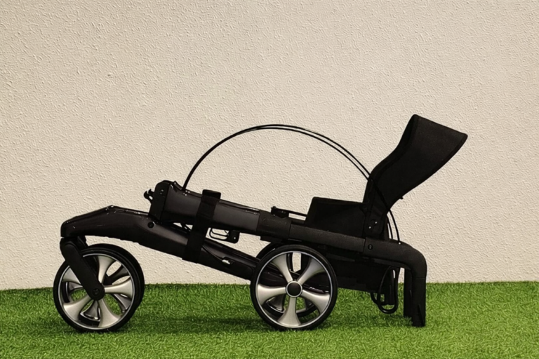 Zwarte hera rollator dubbel opvouwbaa