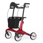 Rollator carbon lichtgewicht Rood dubbel opvouwbaar